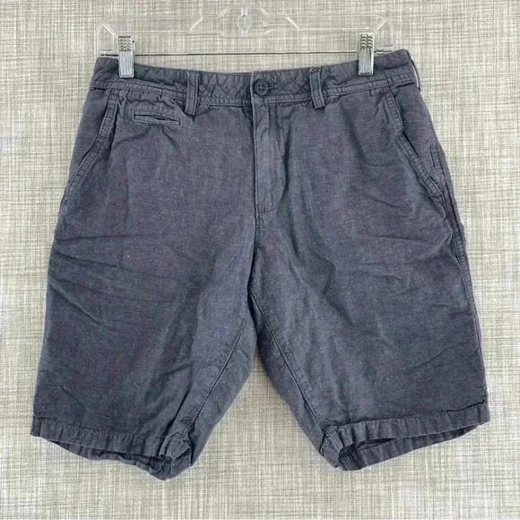 Express Classic Fit Gray Linen Blend Bermuda Shorts Women's 28 -2256/8 - Picture 1 of 9